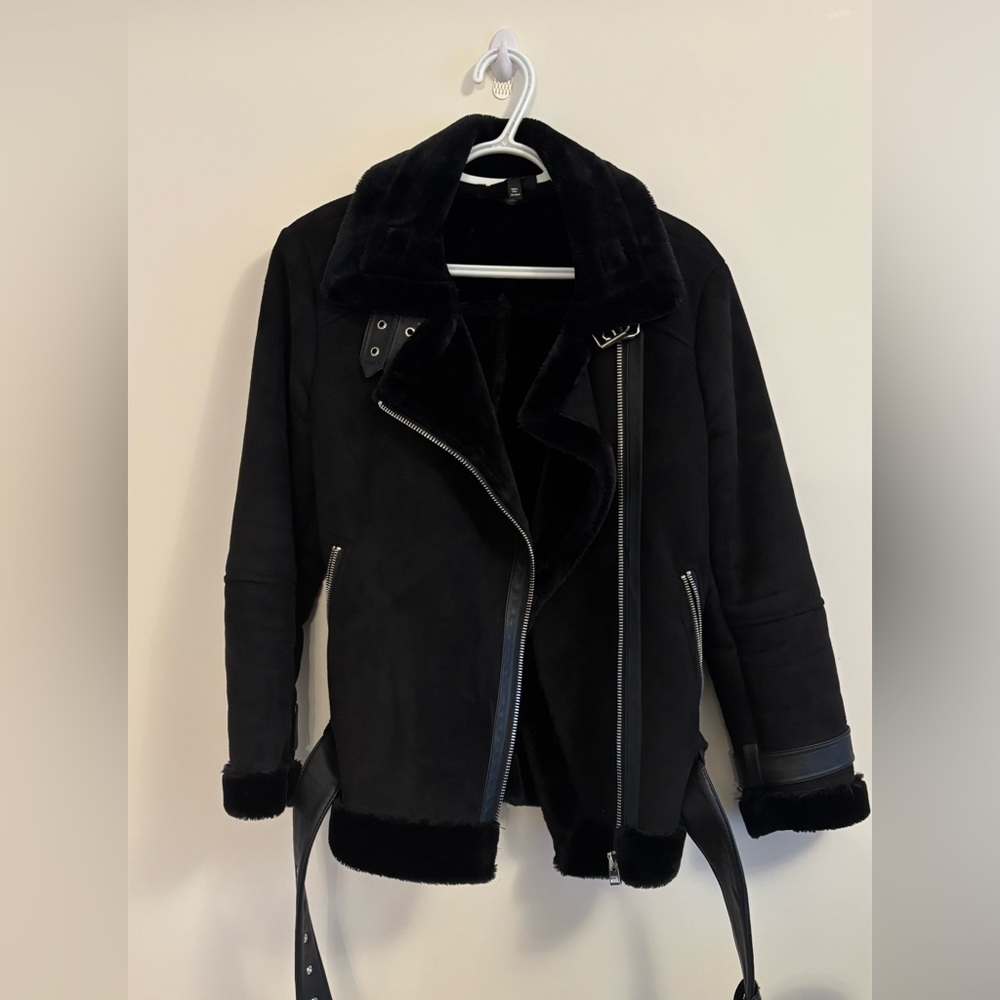 Topshop shearling aviator jacket